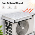 AC Outdoor Unit Sunshade Cover (3mm) – Silver Foil Reflective Heat Shield & Dust Protector with Adjustable Buckle Clips