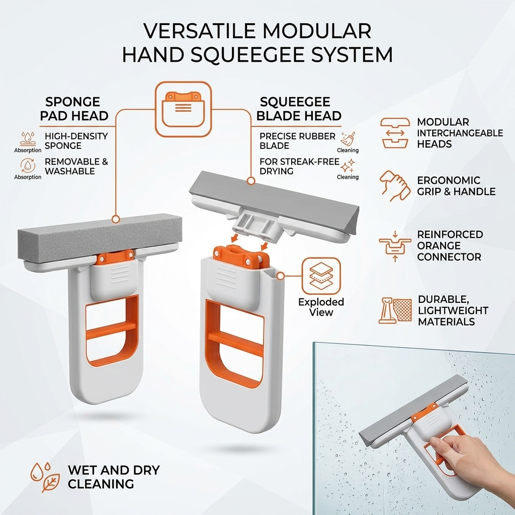 Foldable Mini Mop | Portable Desktop Wet & Dry Cleaning Mop