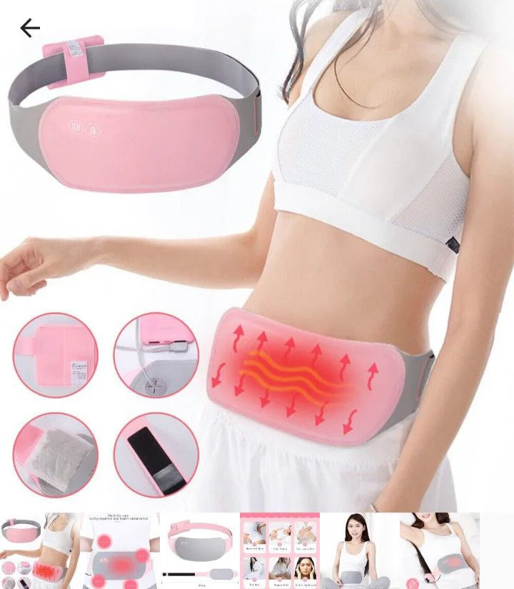 Heating Pad women Period Pain Cramp Relief Belt -Portable Menstrual Heating Pad, Heated Belly Belt for Menstrual Cramp Relief with 3 Heat Levels and 4 Modes, Electric Belt Massage for Women and Girls - Electric Massager Machine for Women (Flower Box)