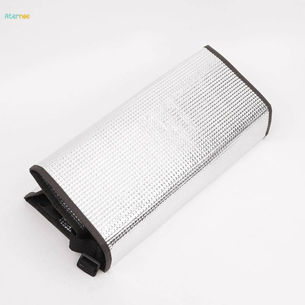 AC Outdoor Unit Sunshade Cover (3mm) – Silver Foil Reflective Heat Shield & Dust Protector with Adjustable Buckle Clips