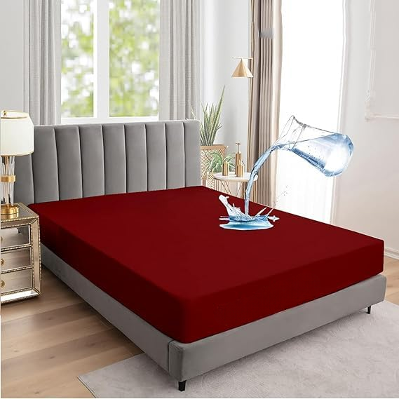 King Size Waterproof Mattress Cover | Breathable, Soft, Noiseless, And Dustproof Protection For Ultimate Bed Comfort And Hygiene (Random Color)